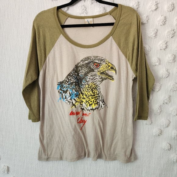 Obey Retro Hawk Ringer Tee Shirt - Picture 1 of 6